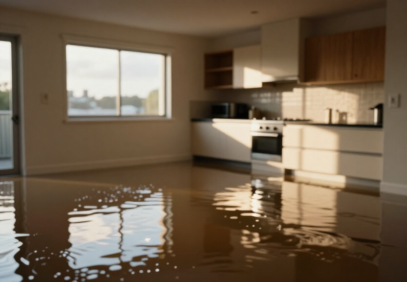 Waterlogged subfloor in South Penrith property before treatment